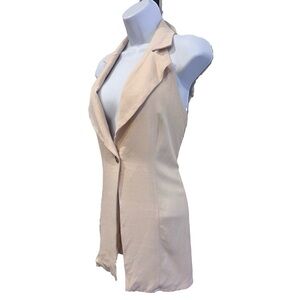 Good Luck Gem Sleeveless Vest in Light Tan